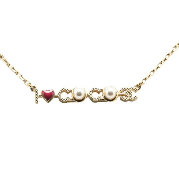 CHANEL Gold Pearl Coco Mark Necklace - Picture 1 of 3